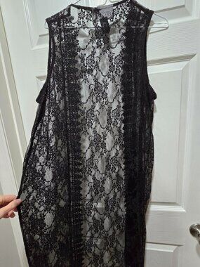 Project 28 Black Lace Cardigan Witchy Dark Fairy Whimsygoth Gothic Small